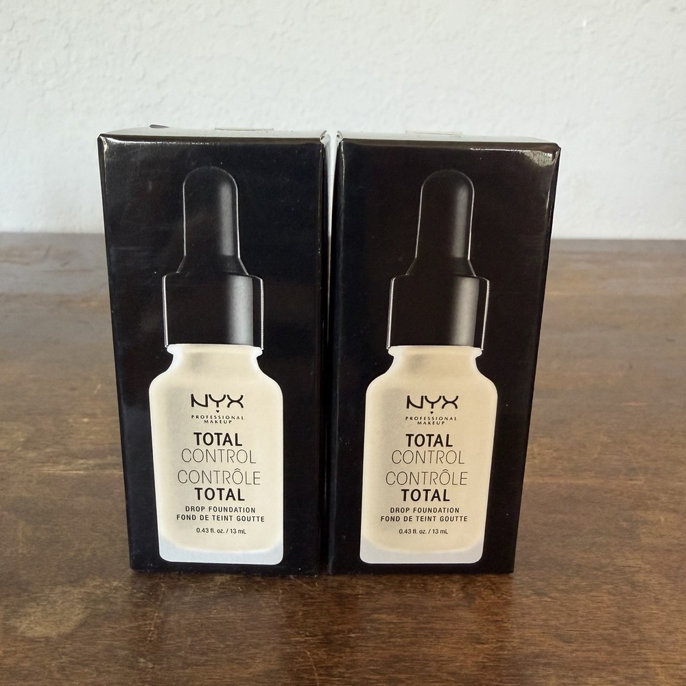 NYX Total Control Drop Foundation TCDF03 Light Medium Full Make Up Lot Of 2 NEW